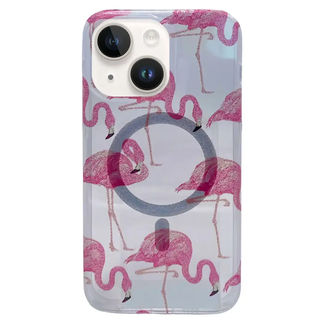 iPhone 15/iPhone 14/iPhone 13 Designed Case MagSafe Flamingo